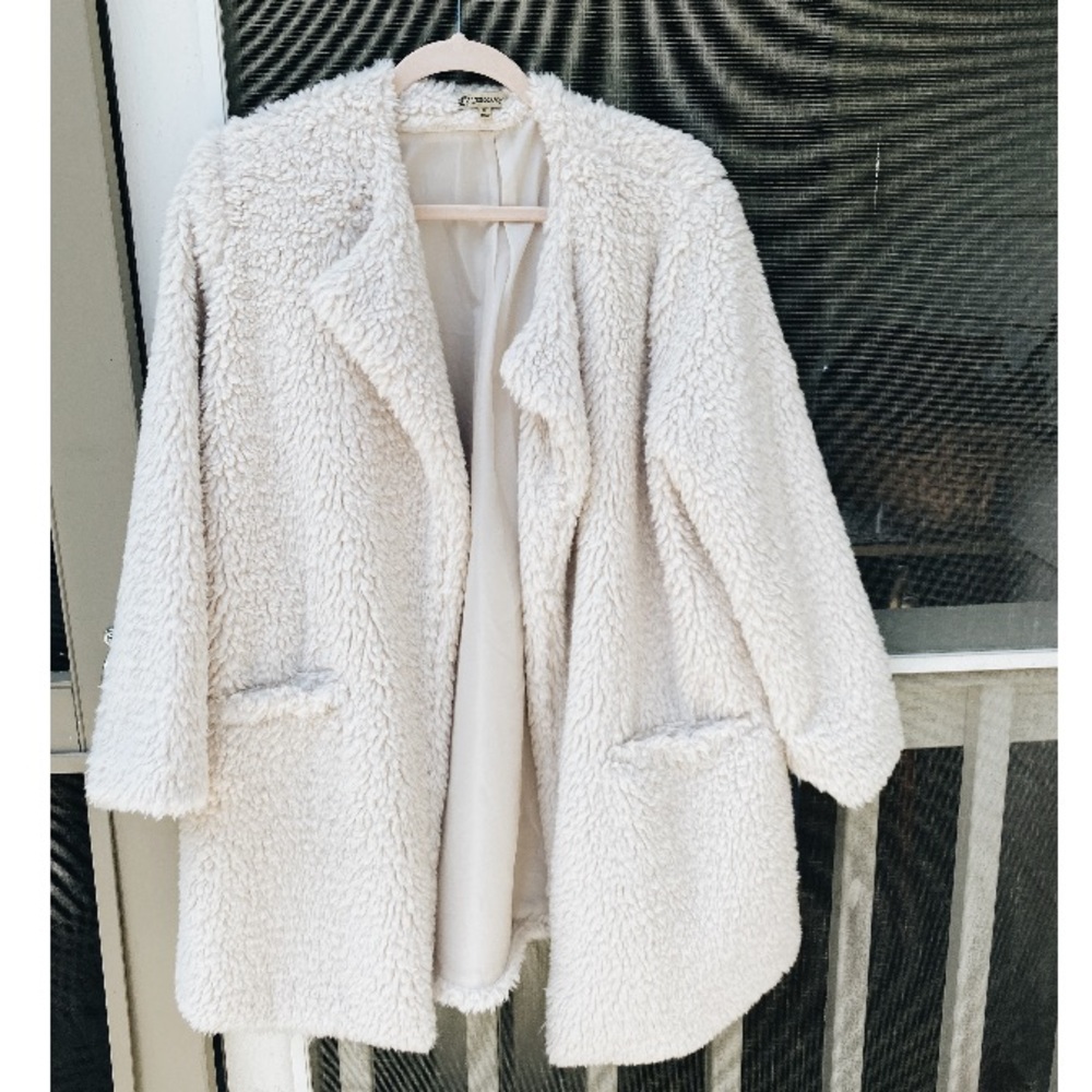 Democracy Faux Fur White Coat